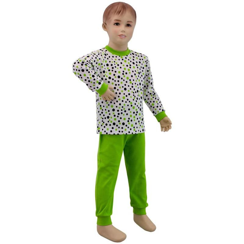 ESITO Bavlněné pyžamo zelený puntík Vel. 86 - 122