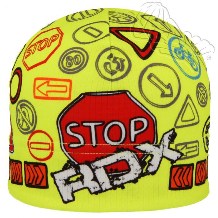 RDX Funkční čepice neonová žlutá se značkami