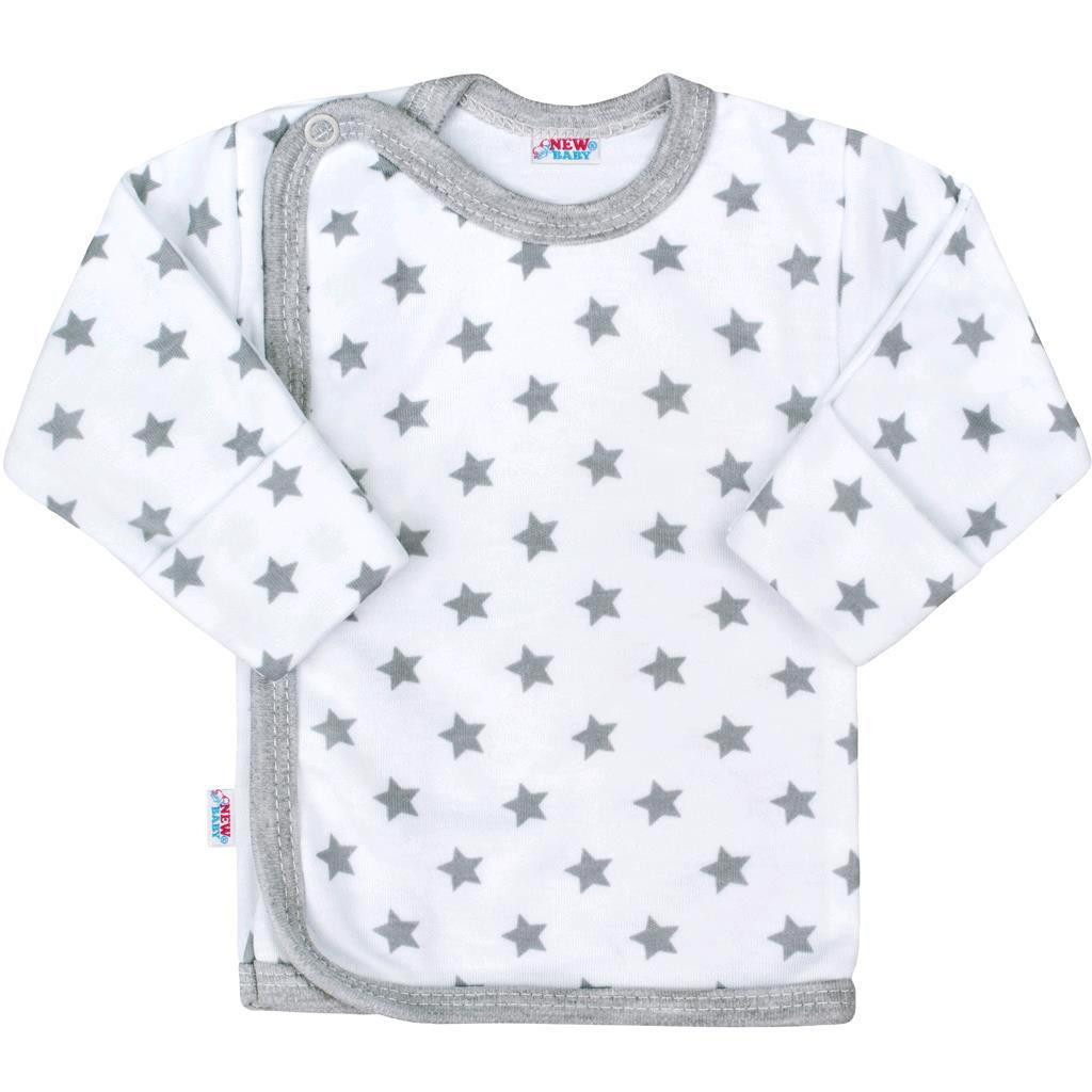 NEW BABY Kojenecká košilka New Baby Classic II šedá s hvězdičkami