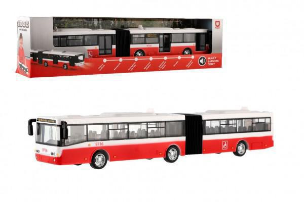 Rappa Autobus česky mluvící 36 cm červený na zpětný chod se světem a zvukem