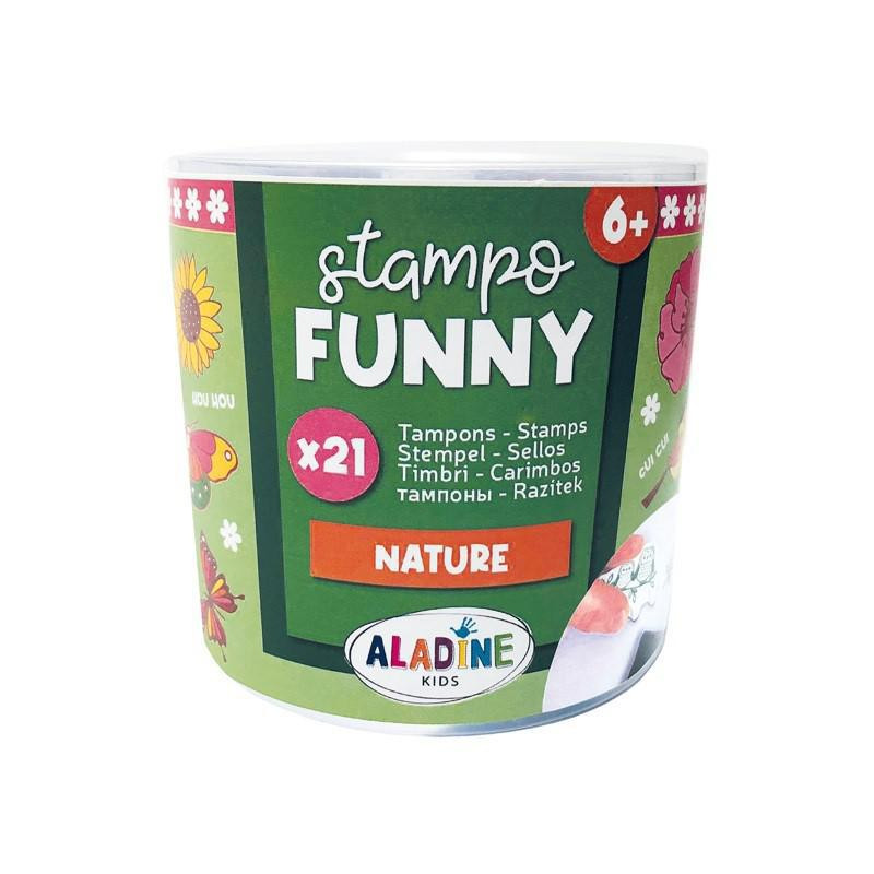Aladine Dětská razítka Stampo Funny, 21 ks - Příroda