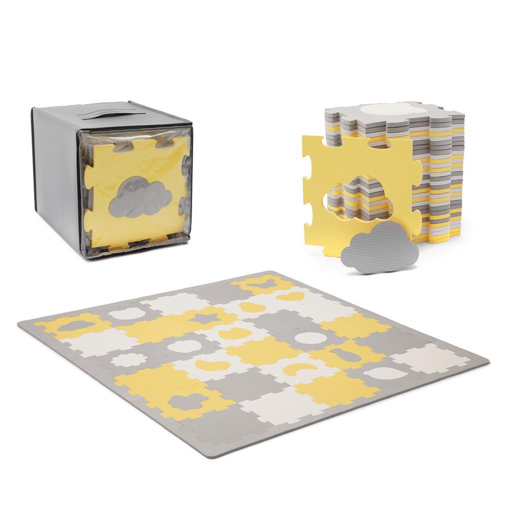 Kinderkraft Podložka pěnová puzzle Luno Shapes SELECT 185 x 165 cm Yellow, 30 ks, Premium