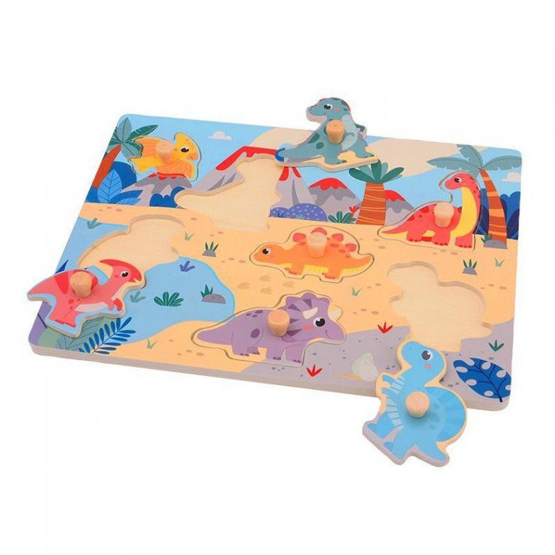 Jouéco Dřevěné puzzle s úchyty Dino II 18 m+