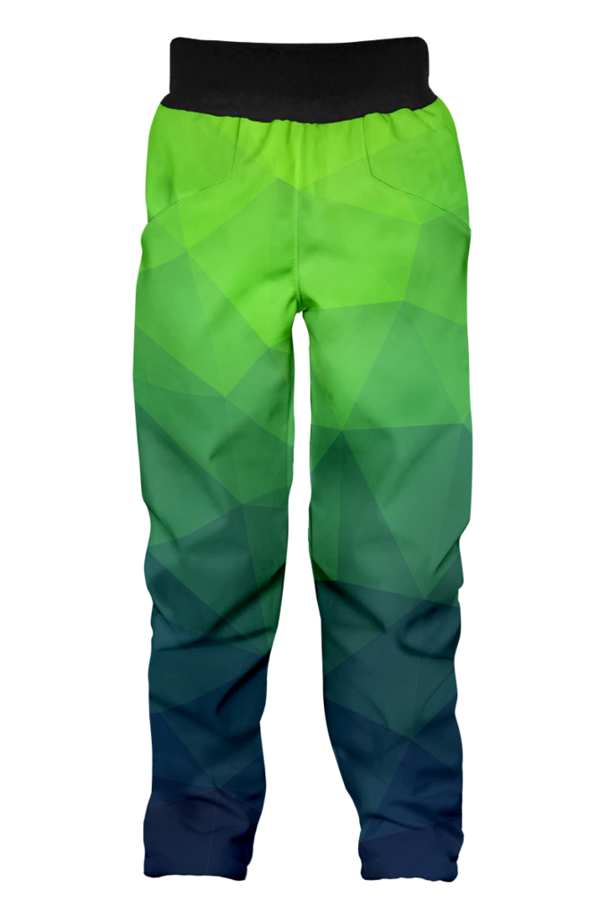 Wamu Softshellové kalhoty dětské Mozaika zelená