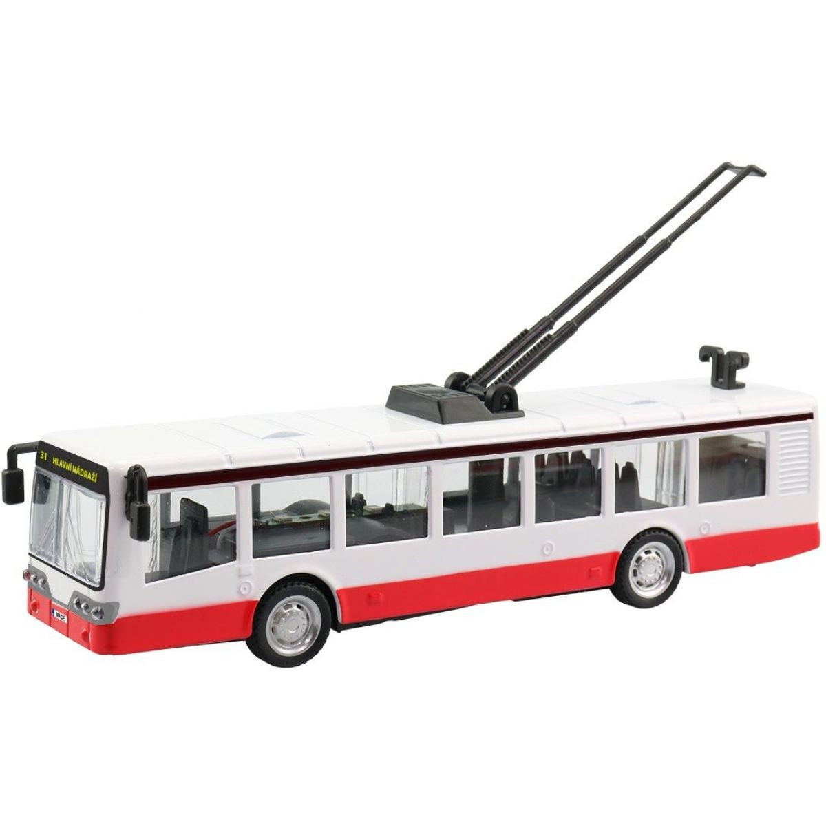 City Collection Kovový trolejbus na zpětný chod 16 cm