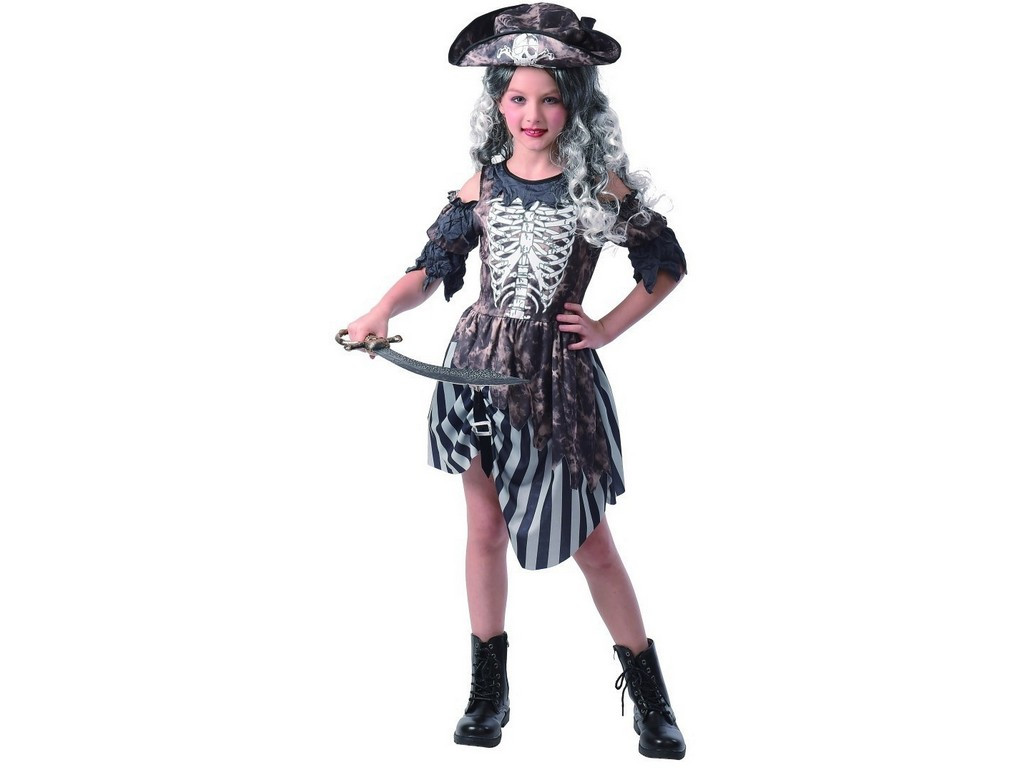MADE Kostým na karneval - zombie pirátka, 110 - 120 cm