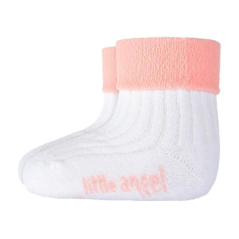 Little Angel (DITA) Ponožky froté Outlast® Bílá/sv.růžová