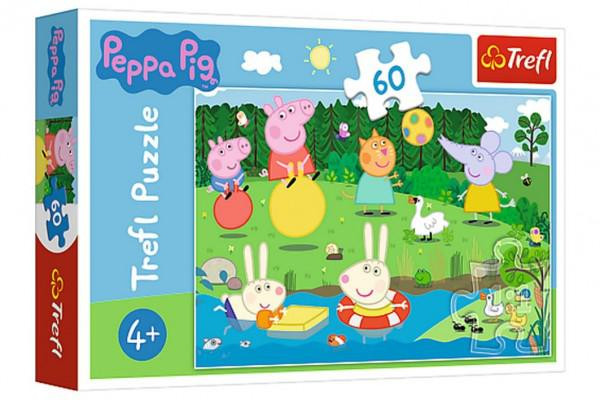 Trefl Puzzle Prasátko Peppa/Peppa Pig Prázdninová zábava 33x22cm 60 dílků
