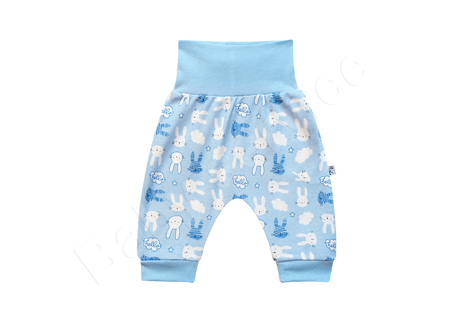 Baby Service Bavlněné kalhoty buggy Zající Modré