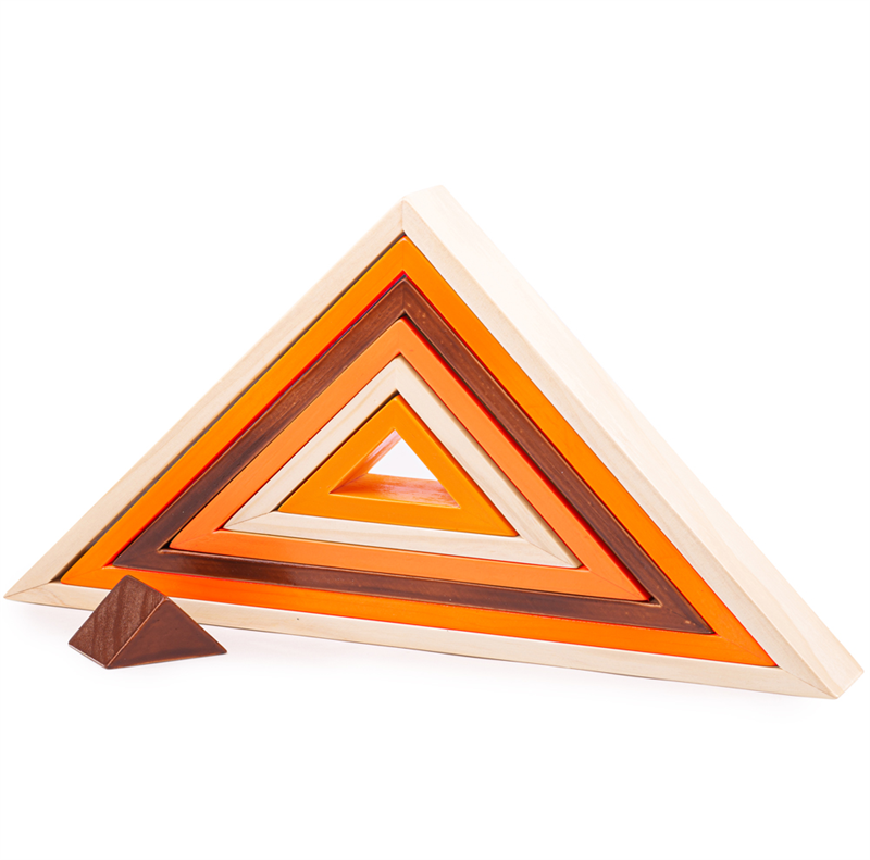 Bigjigs Toys Baby Dřevěné skládací trojúhelníky Bigjigs