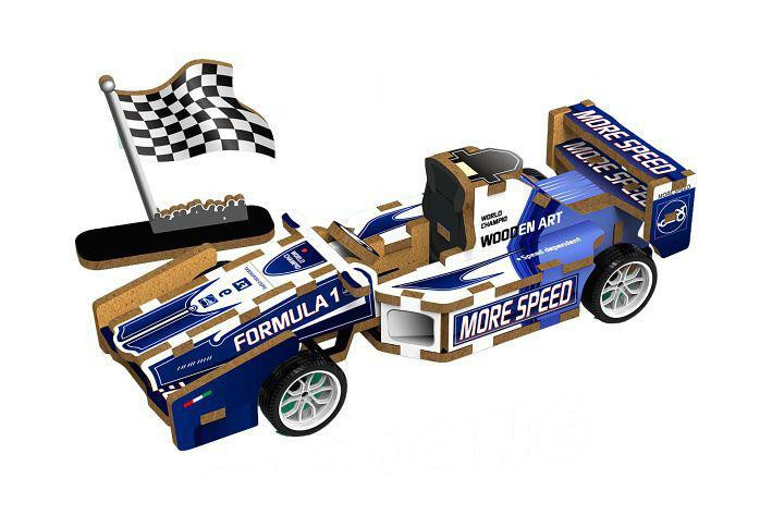 Wiky kreativita 3D puzzle dřevěné - Formule 14 cm