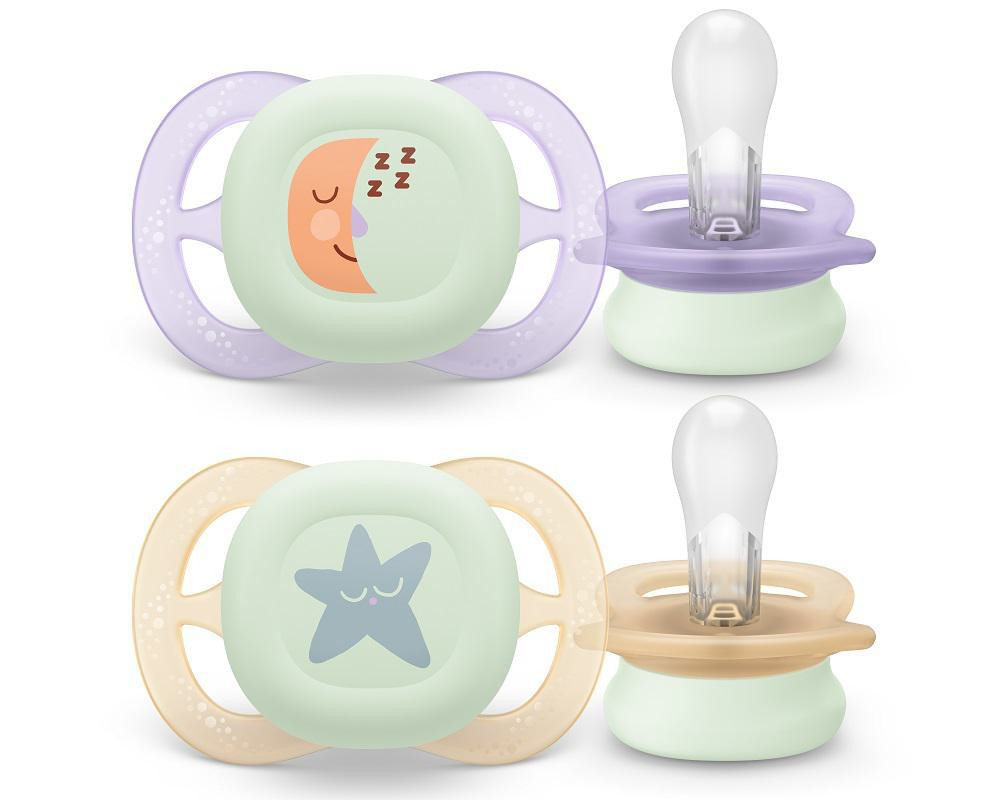 PHILIPS AVENT Šidítko Ultrastart noční 0-2 m, 2 ks Philips Avent