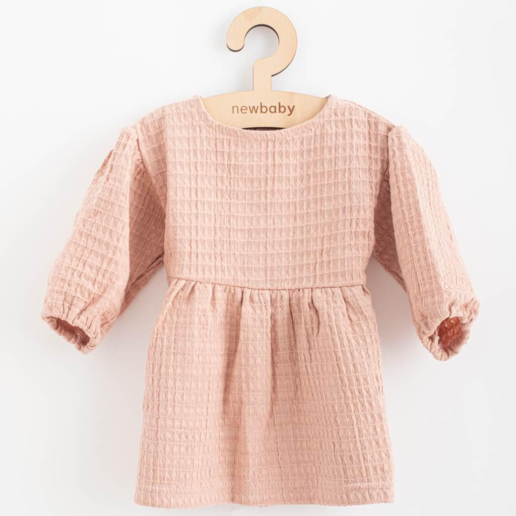 NEW BABY Kojenecké mušelínové šaty New Baby Comfort clothes růžová