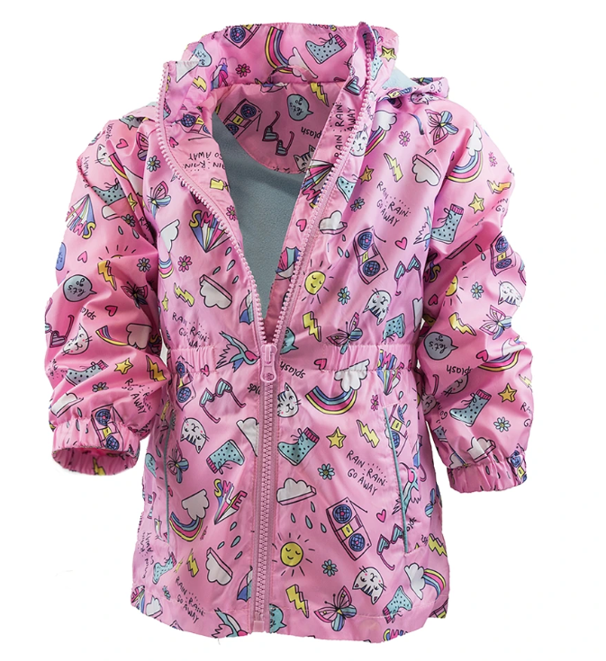 Pidilidi Dívčí jarní/podzimní bunda s potiskem a kapucí, Pidilidi, růžová