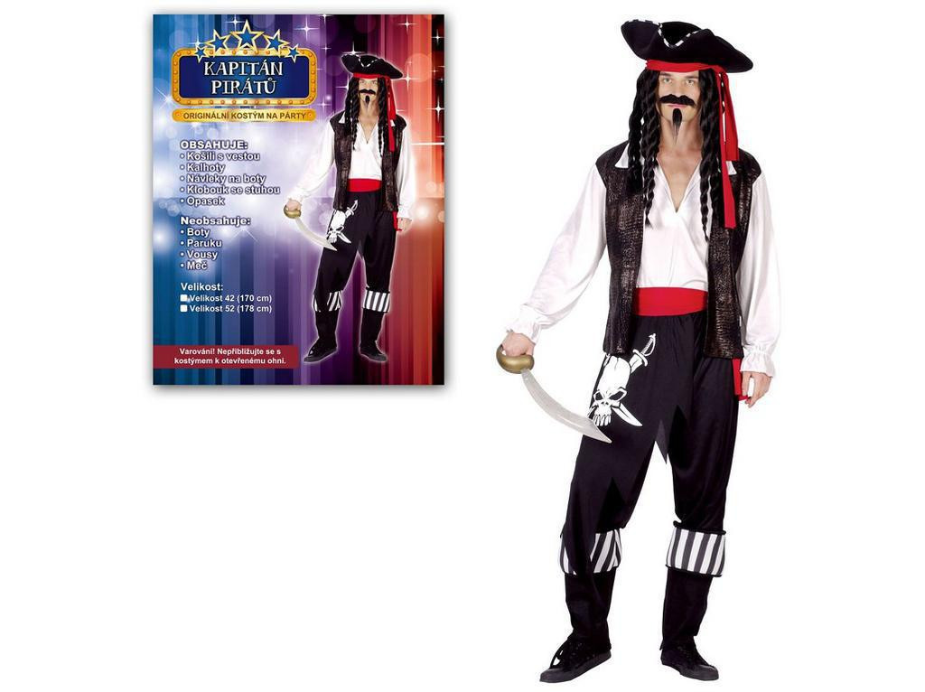 MADE Kostým na karneval - Kapitán pirátů, pro dospělé (178 cm)
