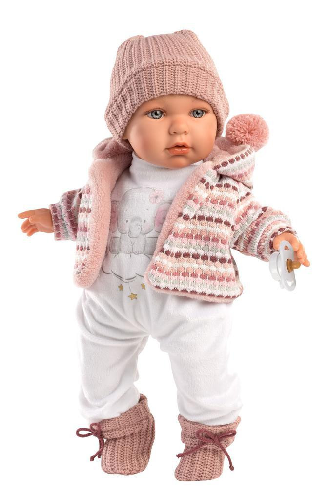 Llorens BABY JULIA 42406 - realistická panenka se zvuky a látkovým tělem - 42 cm