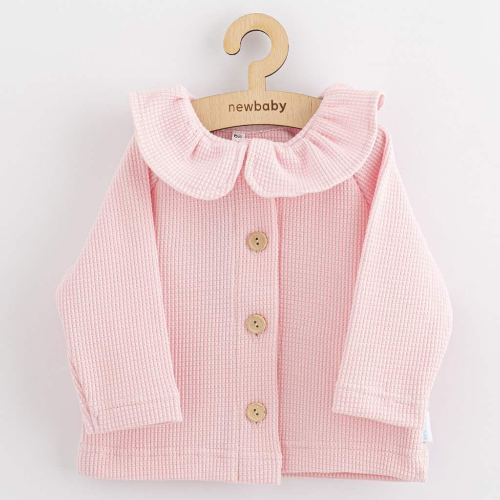 NEW BABY Kojenecký kabátek na knoflíky New Baby Luxury clothing Laura růžový