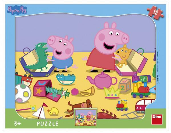 Dino Puzzle deskové Prasátko Peppa/Peppa Pig si hraje 12 dílků