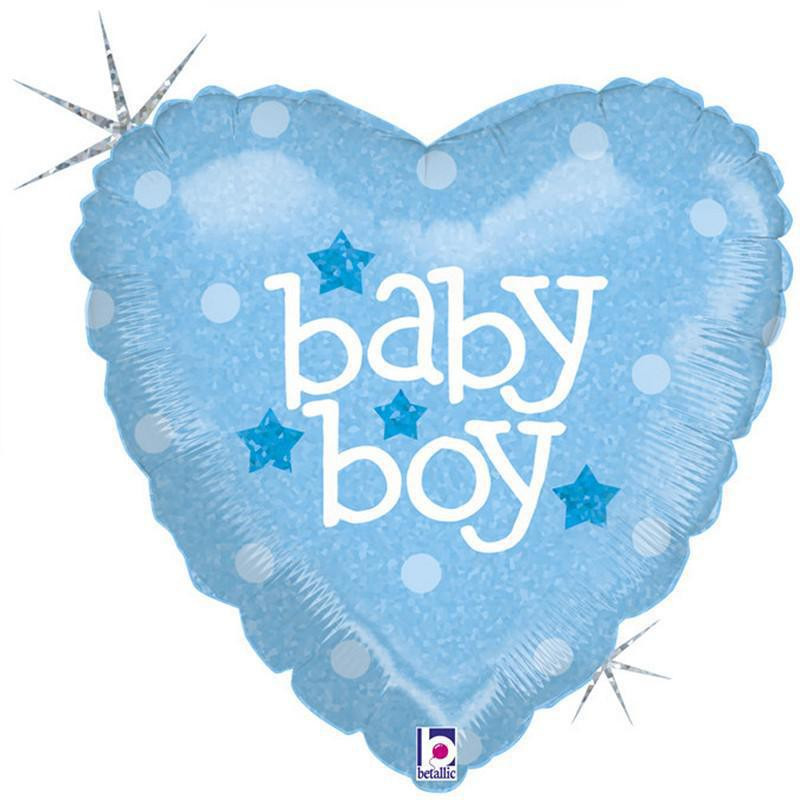 Grabo Fóliový balónek nafukovací Baby-Boy srdce 18"/46 cm