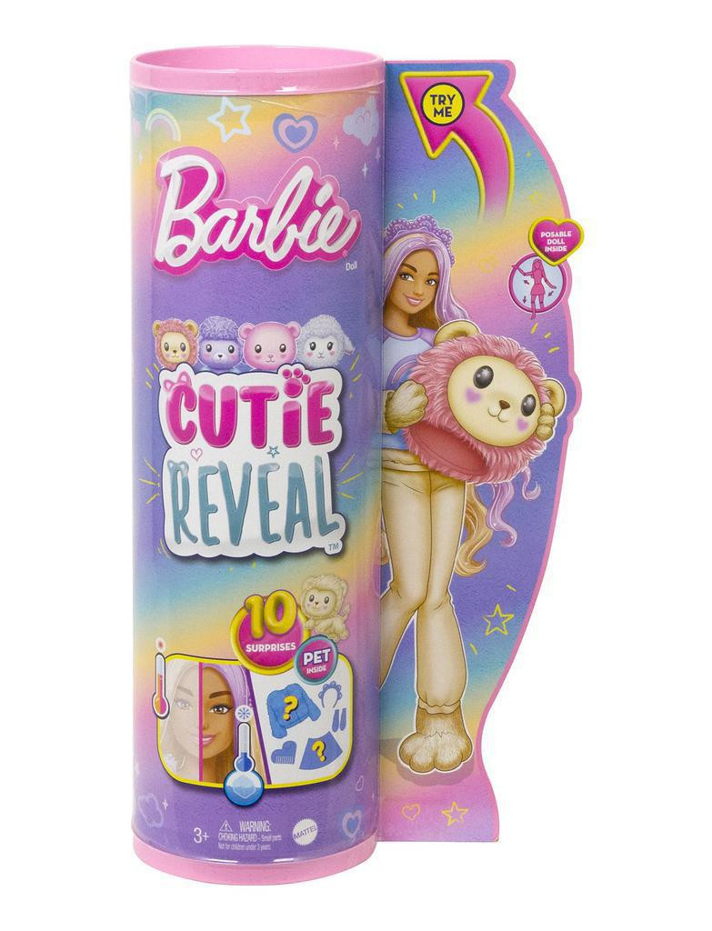 Mattel Barbie Cutie Reveal Barbie pastelová edice - lev HKR06