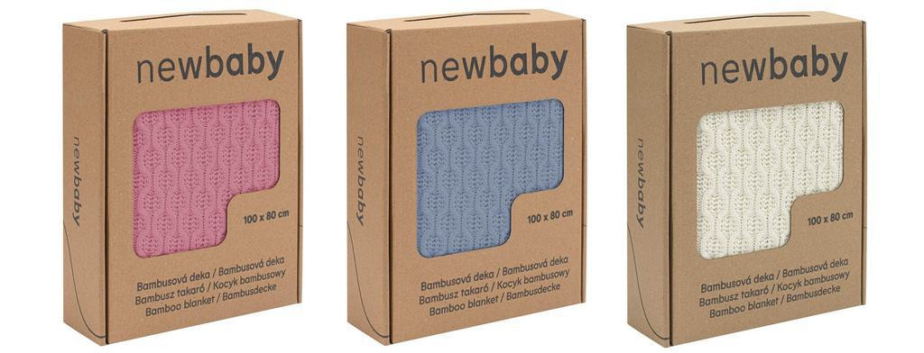 NEW BABY Bambusová pletená deka New Baby se vzorem 100 x 80 cm