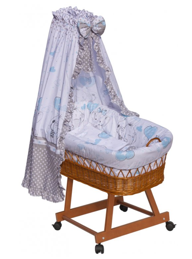 Scarlett Proutěný košík na miminko s nebesy Gusto - modrá