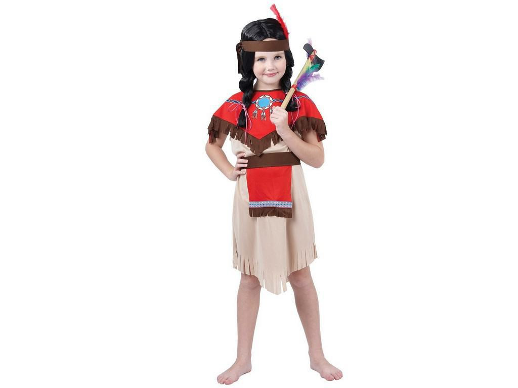 Staň se hvězdou karnevalu Kostým na karneval - Indiánka s čelenkou, 120-130 cm