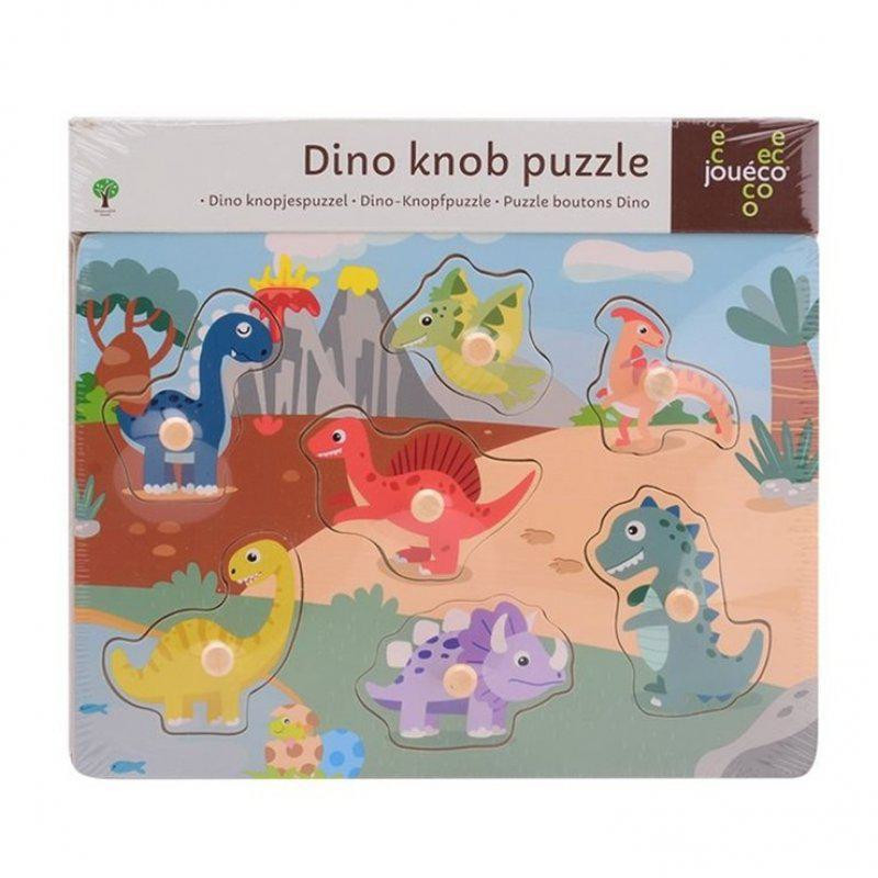 Jouéco Dřevěné puzzle s úchyty Dino I 18 m+