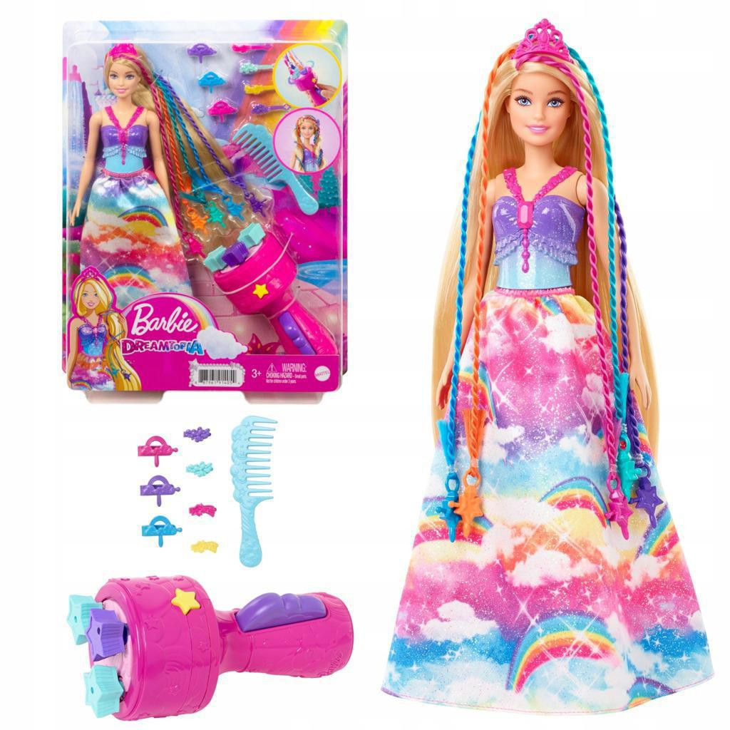 Mattel Barbie princezna s barevnými vlasy herní set