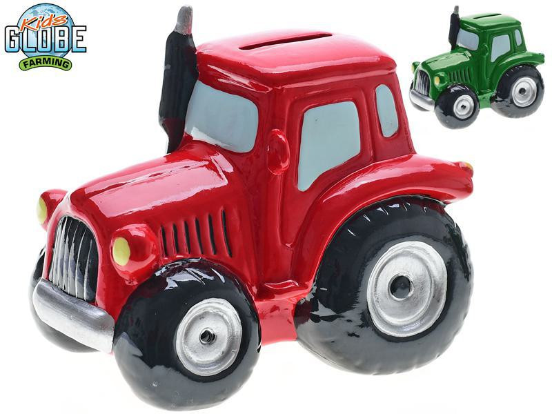 Kids Globe Farming pokladnička porcelánová traktor 15,5x11x13,8 cm