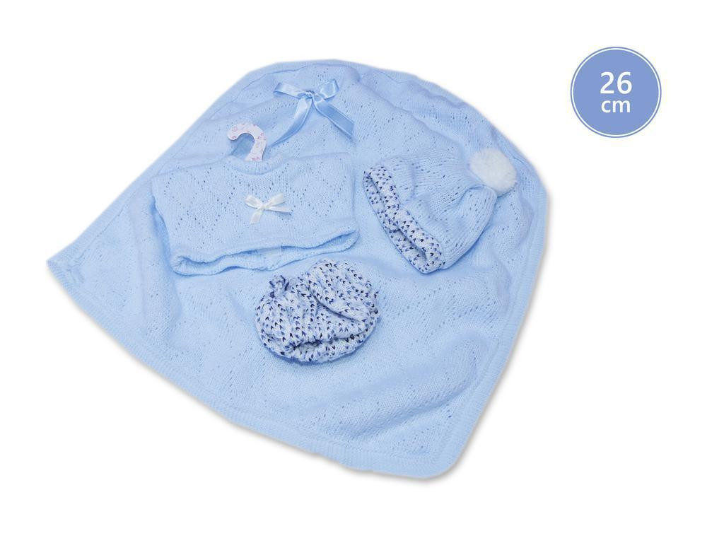 Llorens Obleček pro panenku miminko New Born velikosti 26 cm 3dílný modrý