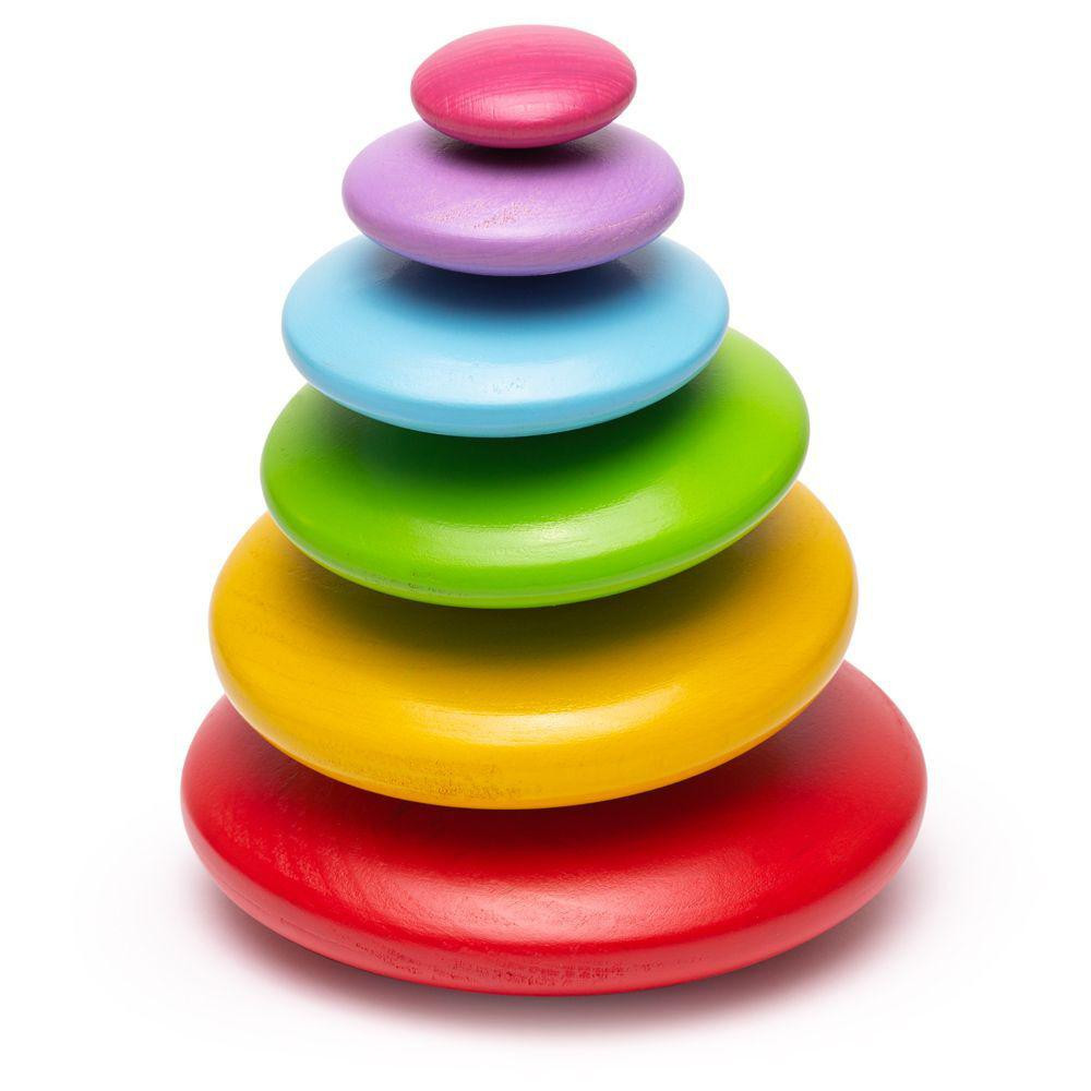 Bigjigs Toys Baby Balanční hra usazování barevných oblázků Bigjigs