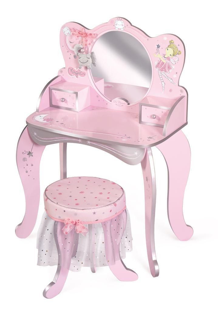 DeCuevas Dřevěný toaletní stolek se zrcadlem a dřevěnou židličkou Magic Maria 2022