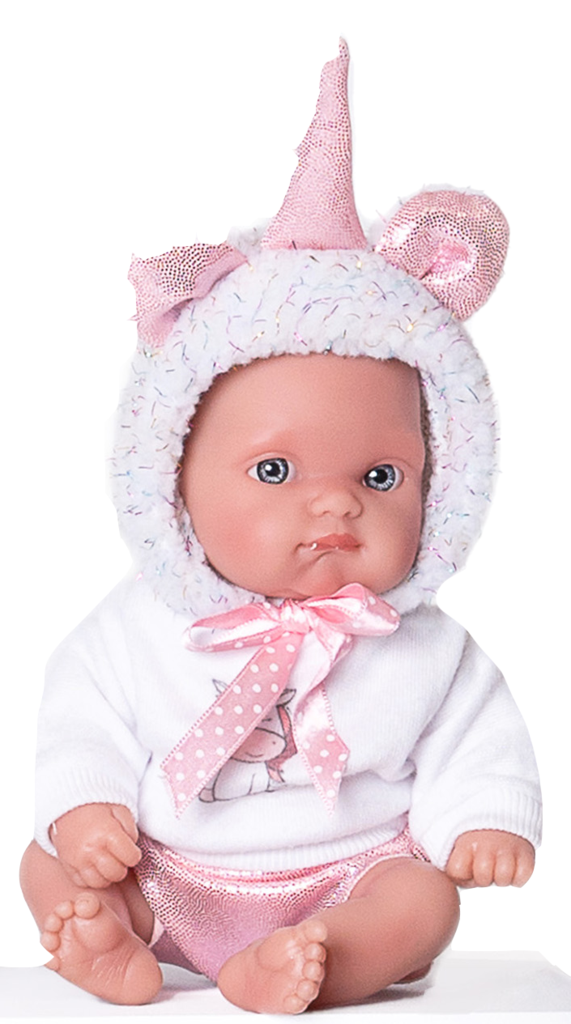 Antonio Juan Jednorožec bílý - realistická panenka miminko - 21 cm