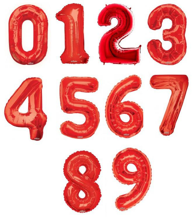 Kaleidoscope Nafukovací číslice červená 86 cm