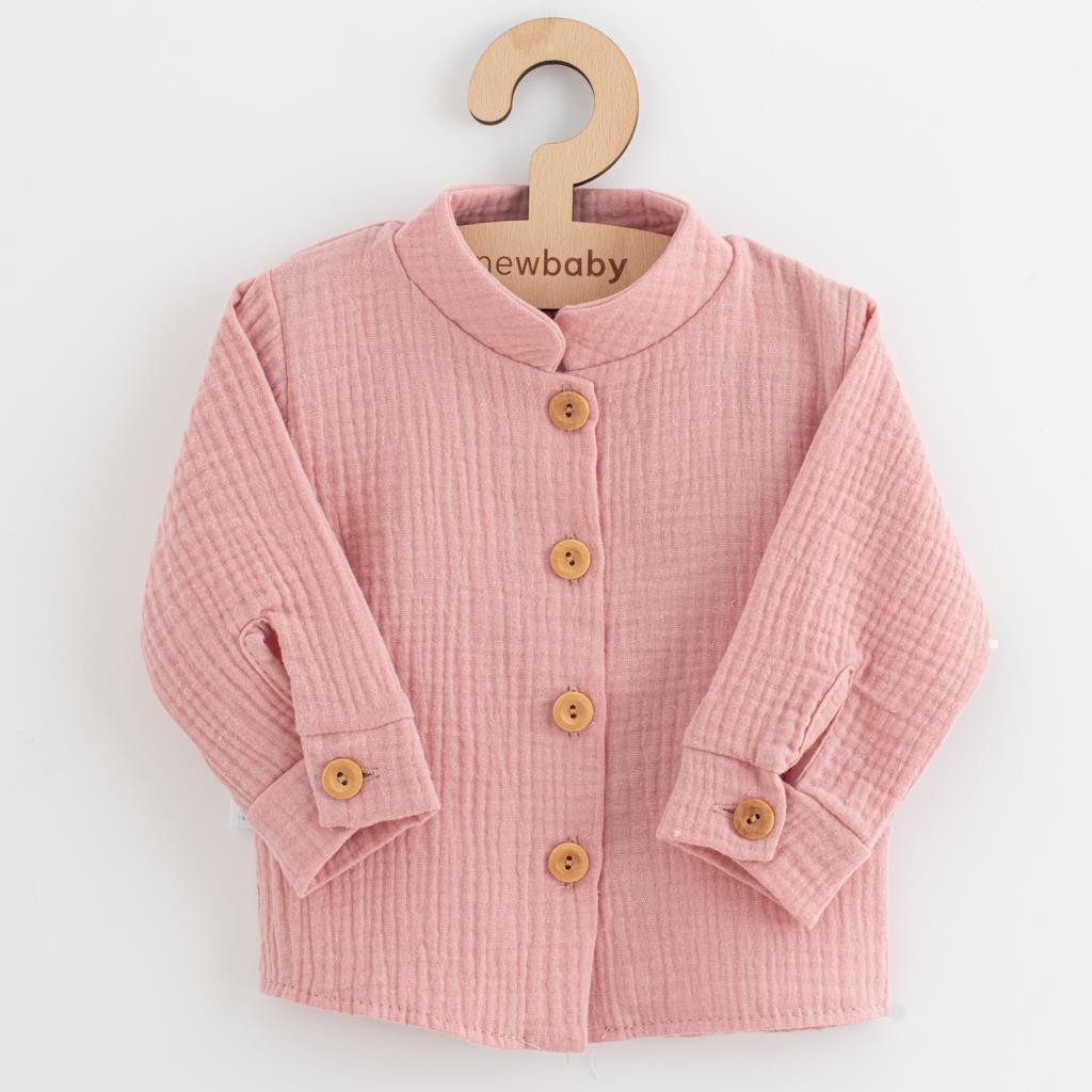 NEW BABY Kojenecká mušelínová košile New Baby Soft dress růžová
