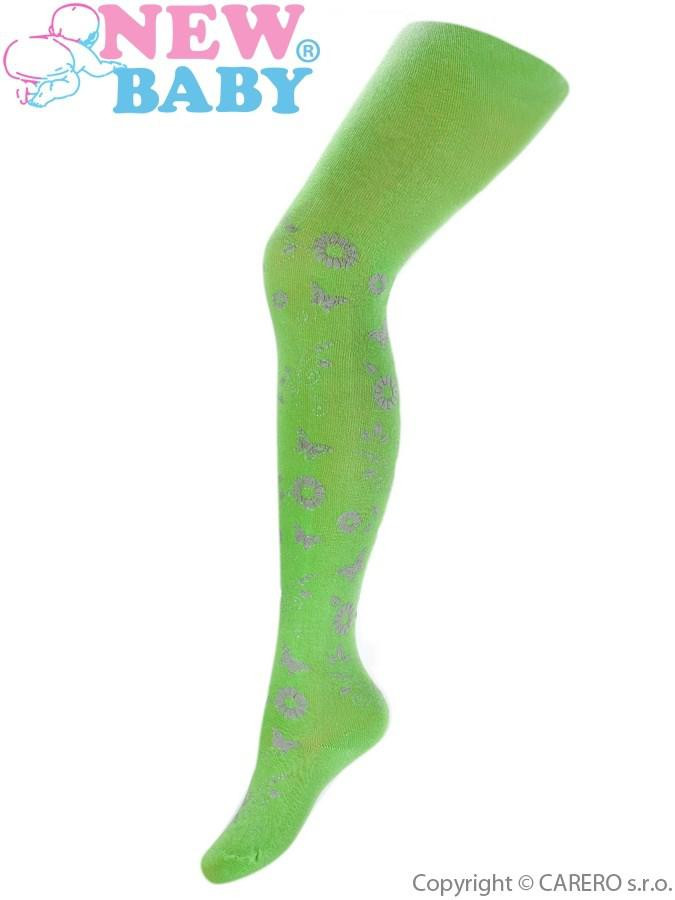 NEW BABY Bavlněné punčocháče 3D New Baby Zelené Vel. 128 (7-8 let)