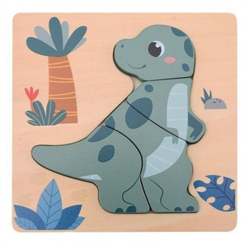 Jouéco Dřevěné mini puzzle Dino II 12 m+