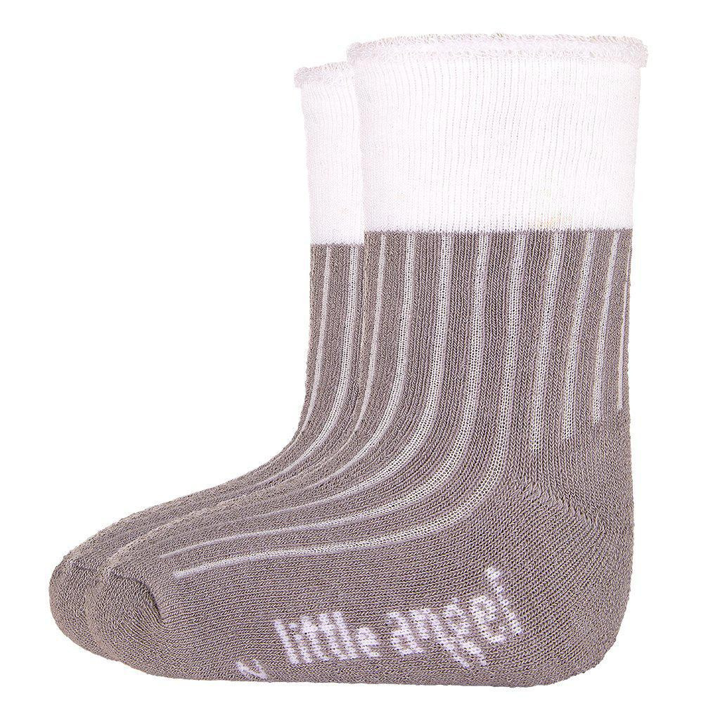 Little Angel (DITA) Ponožky froté Outlast® Tm. šedá/bílá