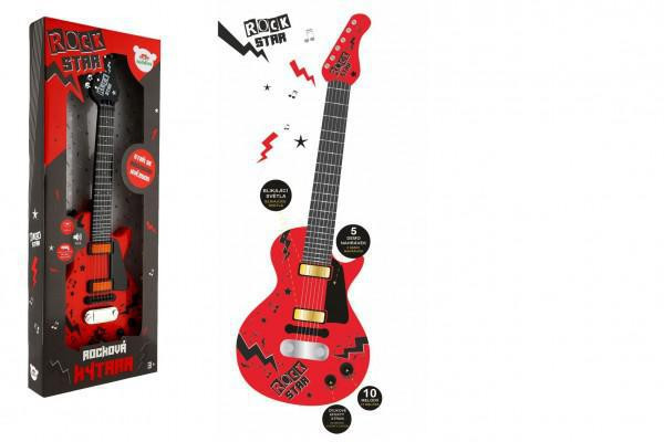 Teddies Kytara elektrická ROCK STAR 58 cm na baterie se zvukem a světlem