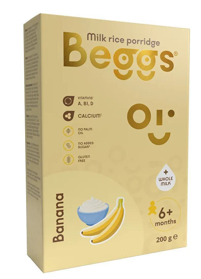 Beggs Mléčná rýžová kaše banánová 200 g