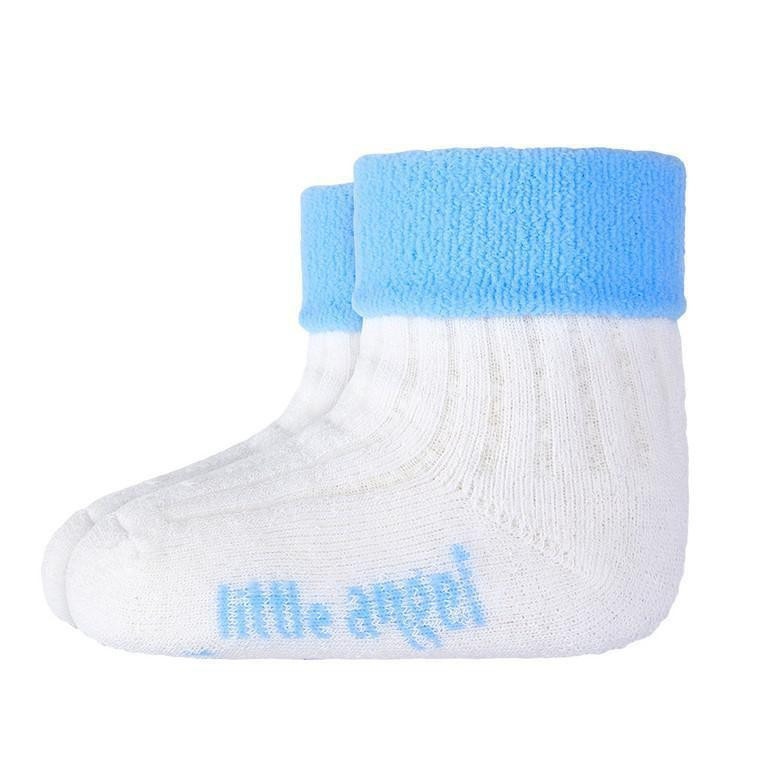 Little Angel (DITA) Ponožky froté Outlast® Bílá/sv.modrá