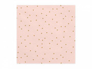 Papírové ubrousky růžové "Zlaté puntíky" 20 ks