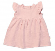 Dětské letní mušelínové šatičky krátký rukáv Sweet Summer Pudrová Baby Nellys