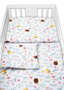 3-dílná sada Mantinel s povlečením Kamarádi louky bílá Baby Nellys