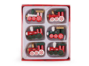 Dřevěné vláčky k zavěšení sada 6 ks