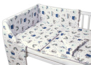 3-dílná sada Mantinel s povlečením Kočičky granátová/bílá 135x100 cm Baby Nellys 