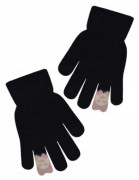 Dívčí zimní, prstové rukavice, černé