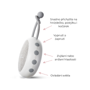 Nastavitelná hrazdička s hračkami a bílým šumem 2 v 1 Sleepee