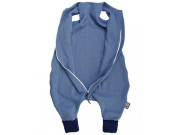 Letní spací pytel s nožičkami modrý mušelín 